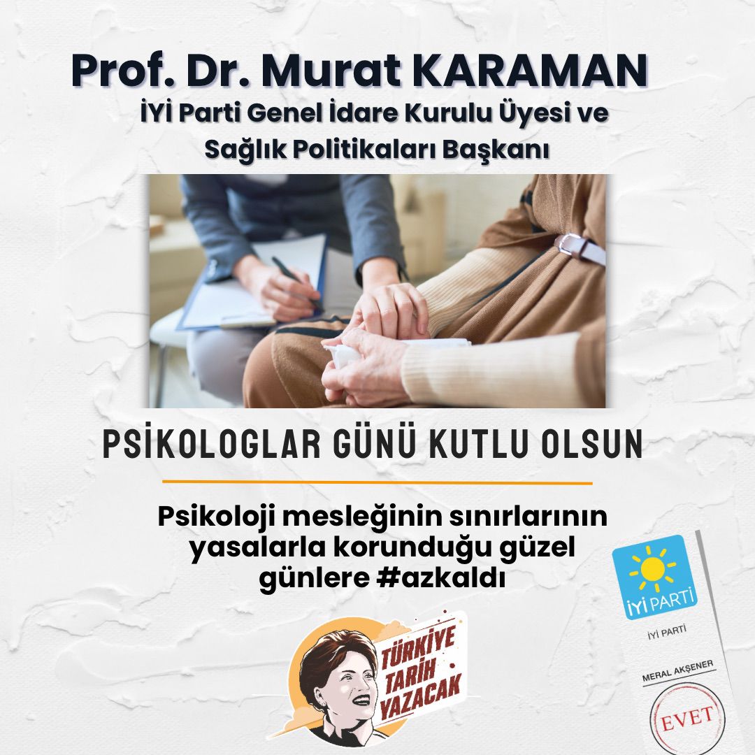 Değerli psikologlarımızın 10 Mayıs #DünyaPsikologlarGünü'nü en içten dileklerimle kutlarım.

Yıllardır #psikolog meslektaşlarımız seslerini:
"Psikologlar 15 Bin Atama İstiyor; okullara, ASM'lere, yurtlara atanmak istiyor"
talepleri ile duyurmaya çalışıyorlar.

Depremle birlikte