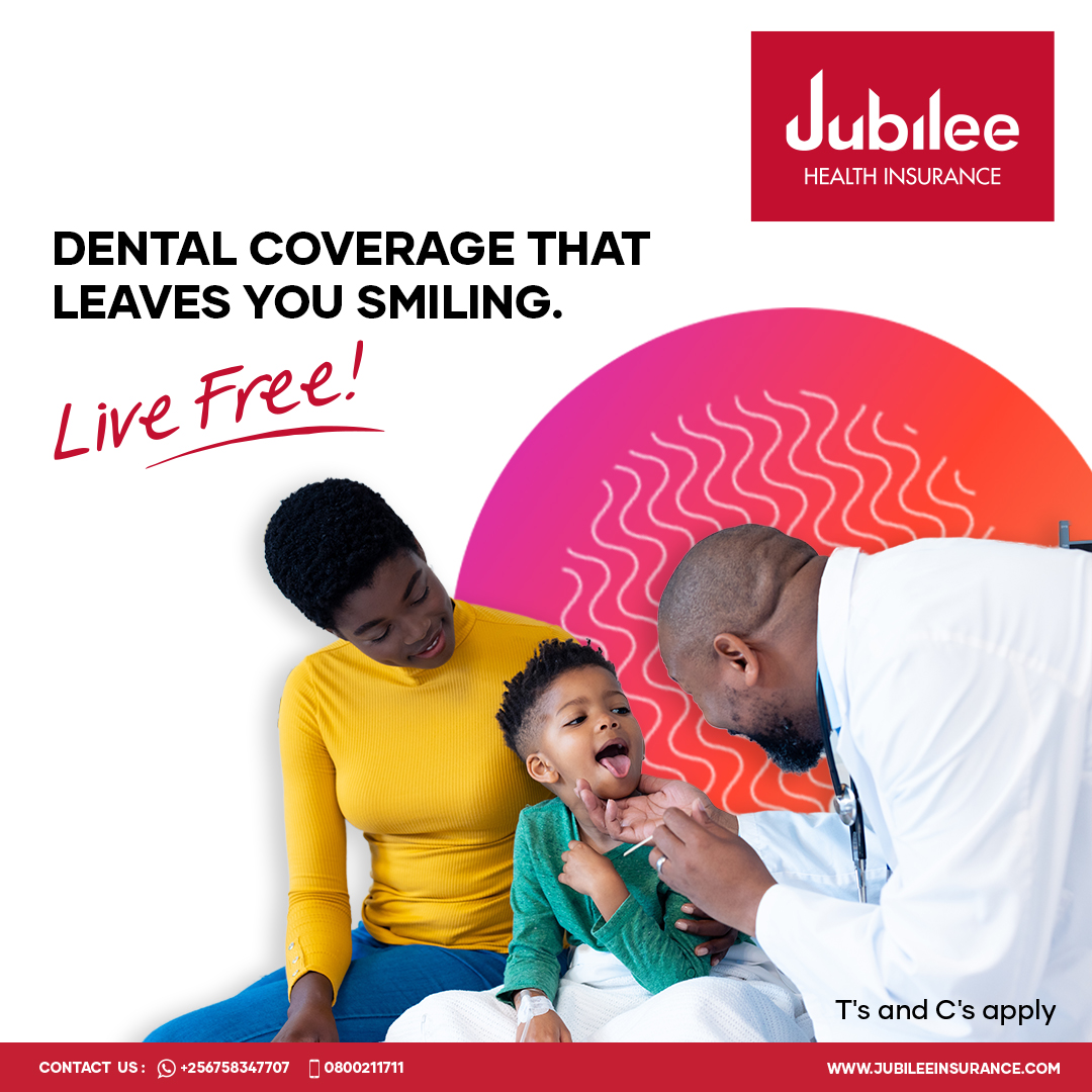 JubileeInsUG's tweet photo. Our J-Care health insurance cover will go above and beyond when it comes to your dental needs with specialised treatment from different providers to keep that smile on your face. WhatsApp us on +256758347707 for more information. #LiveFree https://t.co/w8GyOdiCEU