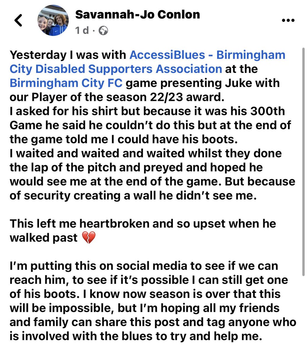 AdamsTillyy's tweet photo. Last day of us trying to reach out to @BCFC to get hold of #Jukey before she gives up hope π
This Girls love for the club at the age of 10 is insane. Seeing her face as security blocked her off from Juke was heartbreaking π
#BCFC #KRO #Wagner #football #sotv #birminghamcity https://t.co/RfkETsIglS