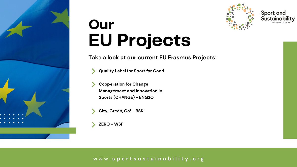 We ar developing #sustainability projects to help combat #climatechange. 
We are actively engaging in international cooperation across the globe to promote sustainable practices in sports and recreation. 
Take a look at our current EU Erasmus Projects 👇🏼
sportsustainability.org/eu-erasmus-pro…