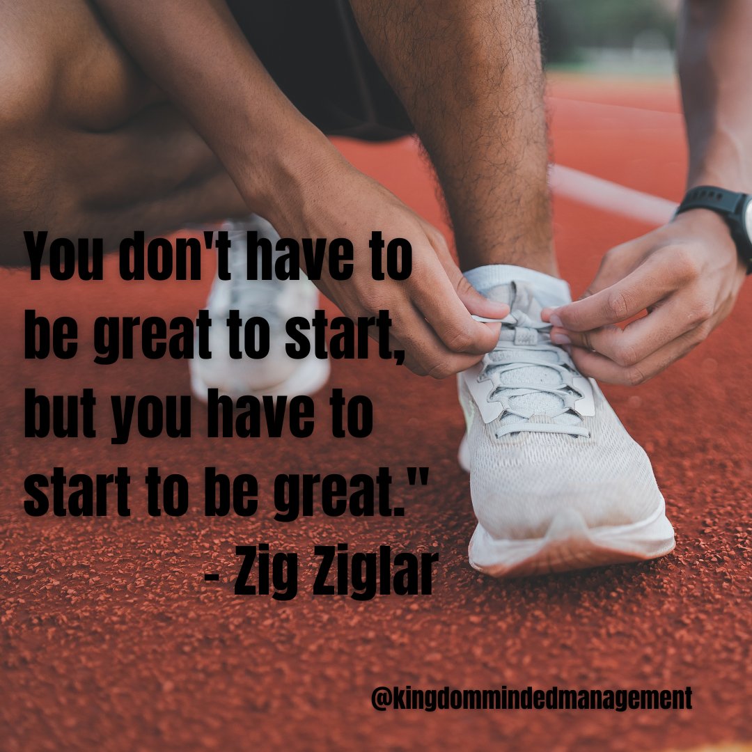 You don't have to be great to start, but you have to start to be great.' - Zig Ziglar #churchleaders #businessleaders #consulting #coaching #advice #strategyassistance #timemanagement #peoplemanagement #kingdommindedmanagement #inspiration #businesswomen