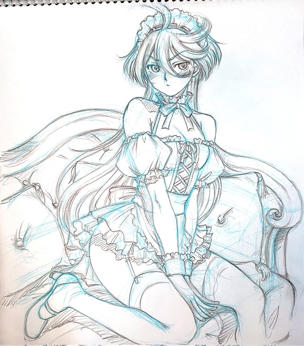 スレミオ「#メイドの日 #メイドの日2023  【再掲】スレミオメイド含 元々はメイドと猫」|かねさだけいし/兼処敬士のイラスト