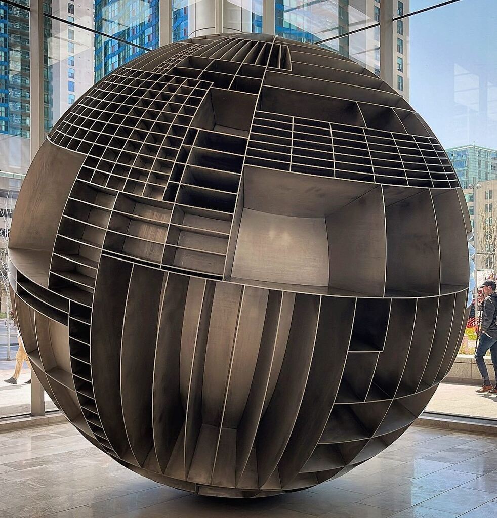 JasonParis's tweet photo. “Compartment Earth” (2015) by Roxy Paine in the lobby of Toronto’s RBC WaterPark Place. He may be best know for sculpting NYC’s One World Trade Center’s beacon.
•
•
•
#igerstoronto #toronto #ontario #canada #harbourfront #rbc #rbcwaterparkplace #scul… https://t.co/XISKzgpmFE https://t.co/K1wXxEpK9H