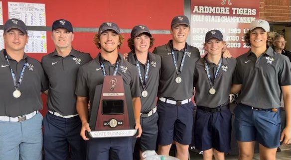 Solid senior season, State runner up! Scores this year:
80-Prairie West (Weatherford)
81-Meadow Lake (Enid)
80-Kingfisher
80-Lakeview (Ardmore) 85-Dornick Hills (Ardmore)
77-Prairie West (Weatherford)
77-Kingfisher 
72-Hefner North
81,83- Brent Bruehl (Purcell) 
78,85,78Lakeview