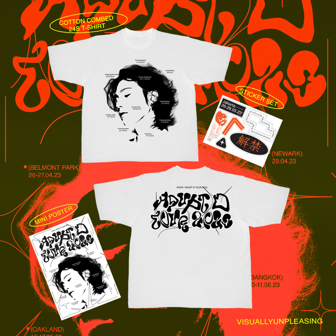 btsyoomgi's tweet photo. AGUST D Merch tee has arrived to spice up your closet🔥

Pre-order starts from May 10th-May 15th 23'
With only 170k you'll get a cotton combed 24s tee, 1 set sticker, and a mini poster
DTF printed 
Freebies included (there's a lot!)

Fill the form here: https://t.co/bZhgD9MaI2 https://t.co/gOq3OV49S6