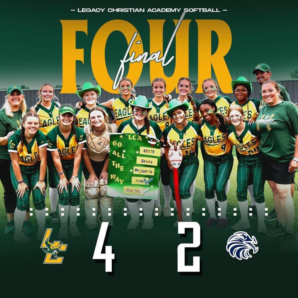 lcafriscosb's tweet image. Final Four ➡️ State Bound
@LCAfrisco @MaxPrepsTX @TAPPSSoftball @Gosset41 
#lcafrisco #friscotx #tapps #statebound #finalfour #txhssoftball