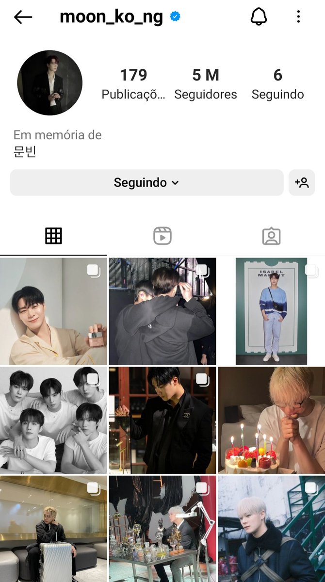 A conta pessoal do Moonbin no instagram foi transformada em memorial! 😭  #MOONBIN #ASTRO