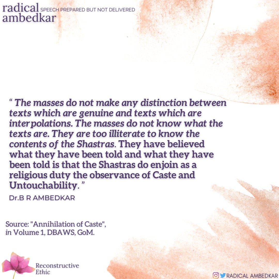radicalambedkar's tweet photo. #Shastras
#Caste
#Untouchables
#Religion
#AnnihilationOfCaste
#JatPatTodakMandal
#Lahore
#Speech
#Conversion
#ReconstructiveEthic
#Ambedkar
#Buddha
#RadicalAmbedkar https://t.co/0CJr7MOeuu