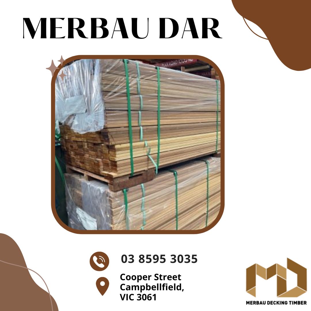 merbaudeckingt1's tweet photo. Merbau Dar is a trendy hardwood choice for its colour and grain. It can be used as feature beams, fencing, gates, pergolas, exterior furniture, screenings and veranda.

Contact us for more information:-
03 8595 3035
#merbau #merbaudar #darmerbau https://t.co/W6pjKzG2hh