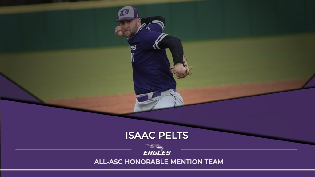 Congratulations to Isaac Pelts – ASC All-Conference Honorable Mention Team. Pelts ranked sixth in IP (70.2) and fifth in strikeouts (58). He posted three wins and four complete games.
