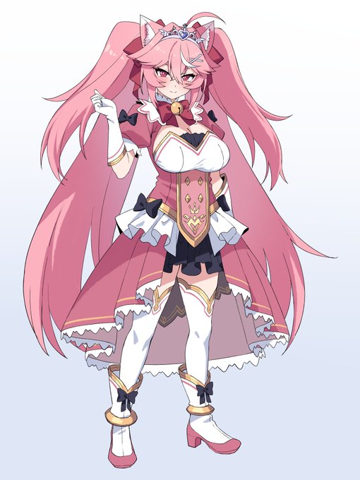 ほとんど隠れちゃったのがもったいないので一応考えてた魔法少女姫華ちゃん全身
変身で髪ボリュームアップするのすき 