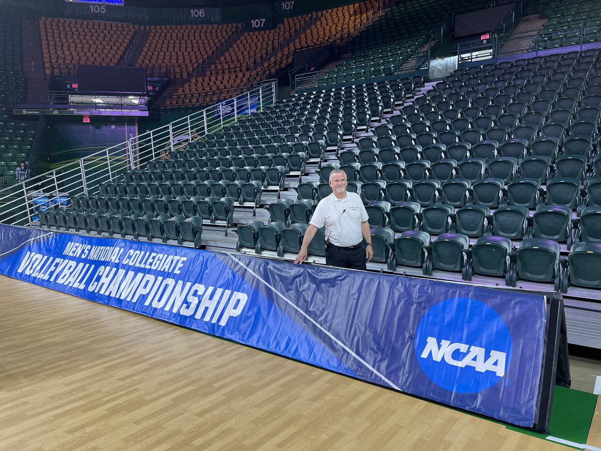 PAW_1963's tweet photo. Opportunity to work all 4 nights of the NCAA Men’s Div. 1 Volleyball Final Four. Made for some very long 17-hour days, but I was able to bring so much back to my classroom instruction, especially my SEM classes! Some amazing &amp; exciting matches. #SecondJobs https://t.co/4R85l9yfen