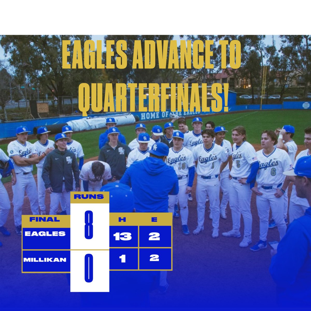 SMCHSBaseball's tweet photo. Eagles Win!   Moving on to host La Mirada on Friday 5/12 @ the nest. 

WP - #SammyCova 6ip 0r 7K 

#lukelavin 2-3 2-2bls 2rbi 
#blakewilson 2-3 2rbi 
#lukejohnson 3-3 2rbi 🪖

@latsondheimer @SteveFryer @OCSportsZone @LesLukach @California_PG @SMCHSEagles @SMCHSAthletics https://t.co/LUz6XhI6kq