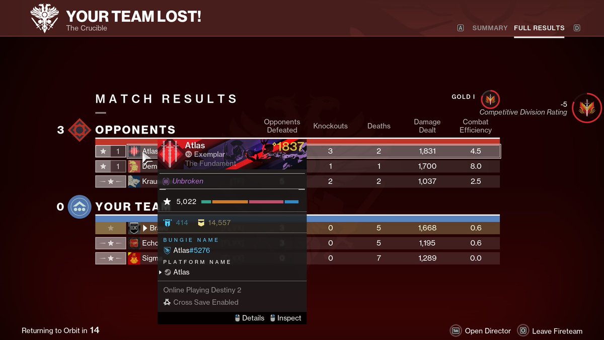 VeilofRed's tweet photo. Why does ranked have skill-based matchmaking? This is every match for me. 💀💀💀 #Destiny2 #BungieHelp @BungieHelp @Aztecross https://t.co/r4r9eIyuOC