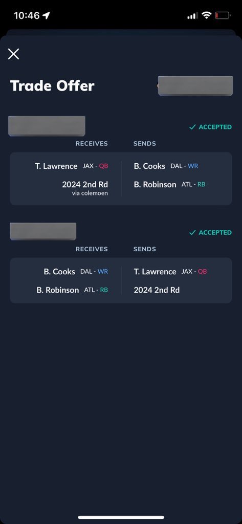 DffFan's tweet photo. @Daboys_22 @Footballguys First trade with Bijan was the 1.01 https://t.co/CcoklT4hQI