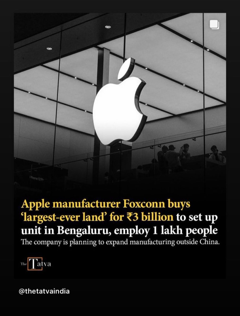 investor_sr33's tweet photo. The smartest way to make money out of this is :
Buy a plot near the campus . Sell it when the campus is ready for production.
You can make a fortune .
#justbengaluruthings
#devanhalli #foxconn #Apple https://t.co/CoKB6gIKqo