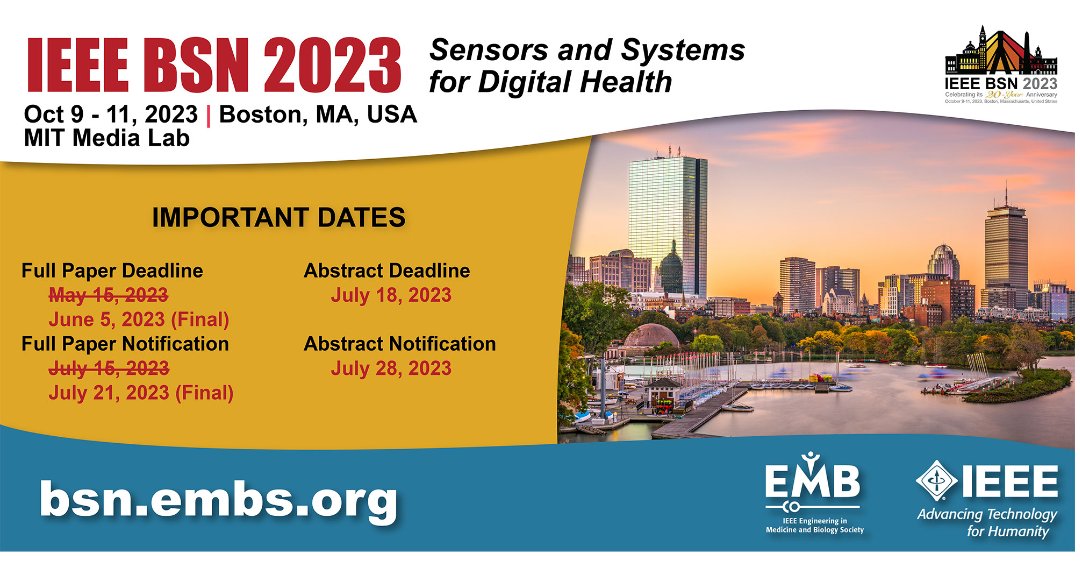 IEEE Open J of Engineering in Medicine & Biology (@ieeeojemb) on Twitter photo 🚨Extended regular 4-page paper deadline–June 5, 2023🚨IEEE-EMBS BSN 2023 is celebrating its 20-year anniversary. Journal extension opportunities at IEEE OJEBM, PLOS Digital Health, and more. Visit bit.ly/3JpWFrn. #Boston <a href="/medialab/">MIT Media Lab</a> #ieeebsn #digitalhealth #boston 🚨Extended regular 4-page paper deadline–June 5, 2023🚨IEEE-EMBS BSN 2023 is celebrating its 20-year anniversary. Journal extension opportunities at IEEE OJEBM, PLOS Digital Health, and more. Visit bit.ly/3JpWFrn. #Boston <a href="/medialab/">MIT Media Lab</a> #ieeebsn #digitalhealth #boston