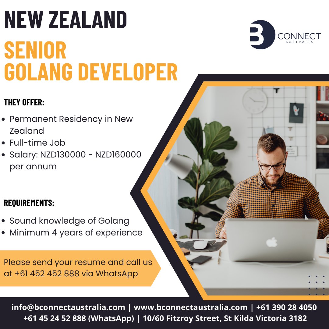 BconnectAus's tweet photo. Are you a Golang guru? 

We have several roles going currently here in Auckland. 

Send your resume and call us at +61 452 452 888 via WhatsApp

#golang #IT #softwaredeveloper #srilanka #india #permenantresidency #newzealand #australia #jobs #resume #itjobs https://t.co/LUg802LRh8