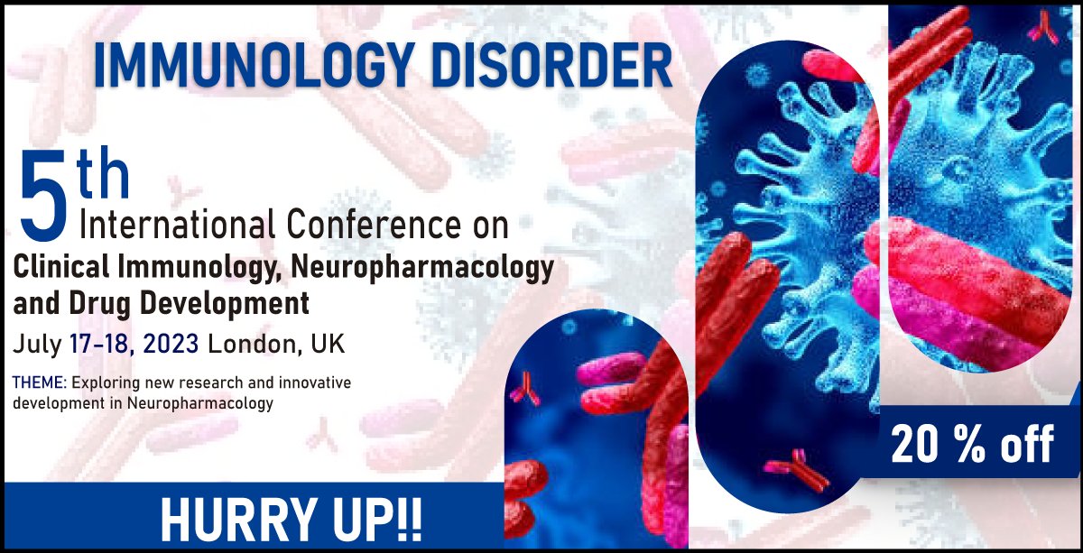 AdinaAlamin5's tweet photo. Immunological disorders are diseases or conditions caused by a dysfunction of the immune system and include allergy, asthma, autoimmune diseases, autoinflammatory syndromes and immunological deficiency syndromes.
#medicalconference #healthconference #neuropharmacology #conference https://t.co/yuOSXcaaju