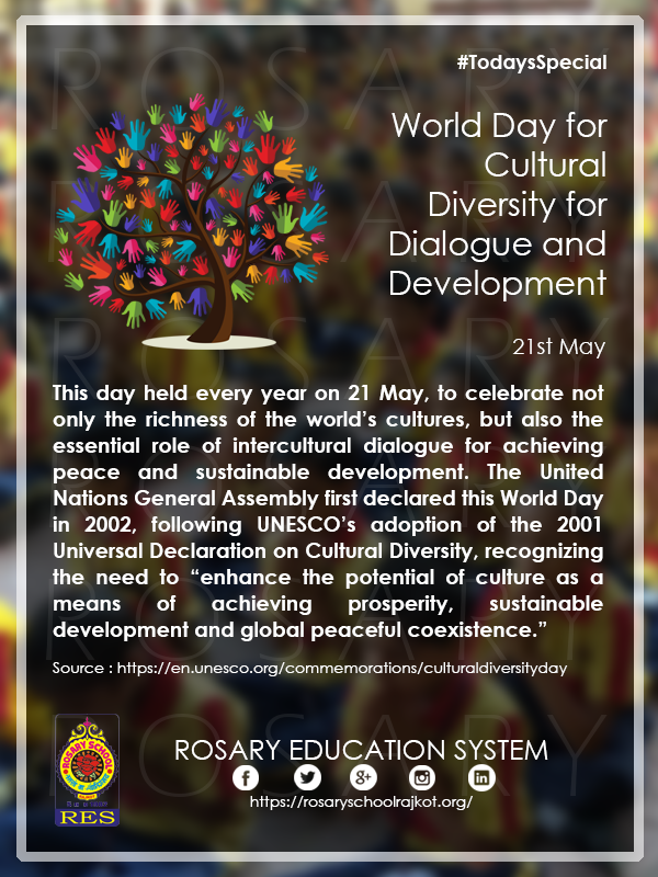 #TodaysSpecial
World Day for Cultural Diversity for Dialogue & Development  
@UNESCO
@UN4Youth
@UN
@unfoundation
@UNinIndia
@HISTORY
@HISTORYTV18