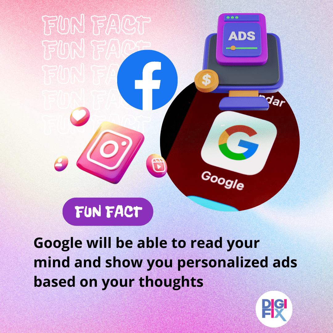 Google will be able to read your mind and show you personalized ads based on your thoughts 😀

#FunFactFriday #GoogleMindReading #PersonalizedAds #MarketingMagic #FunFactFriday #PersonalizedAds #TargetedAdvertising #DigitalAdvertising #AdTargeting #MarketingHumor