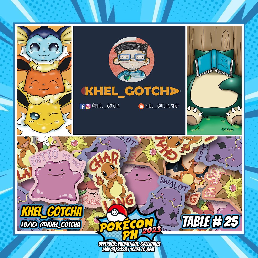 yamiakuzetsu's tweet photo. Team Budol of PokéCon PH 2023 used Payday!! 💸         

Presenting our 42 artists and sellers that will bring lots of awesome Pokemon art &amp; merchandise! Walk-in tix are at P200.         

Catch us at Upperbox, Promenade, Greenhills! #PokeConPH2023 https://t.co/lrkAkBrvFj