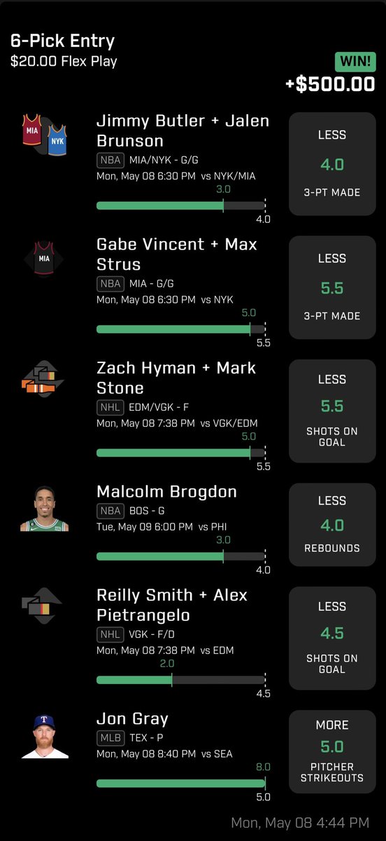💰😮‍💨🔥 CASUAL 25X 🔥😮‍💨💰

Love hitting these 6-laggers on PrizePicks 😍

Had to wait for Brogdon, but he saw it through 💪🏻

Get all these picks BEFORE they hit next time ⬇️
bigpickenergy.xyz/links/?=tw