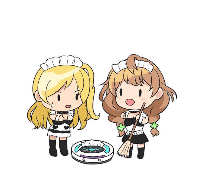 メイドの日 お掃除ロボットくんにもヘッドドレスつけたんだけど…… ティッシュボックスにしか見えないけど…  #ときドルイラスト部