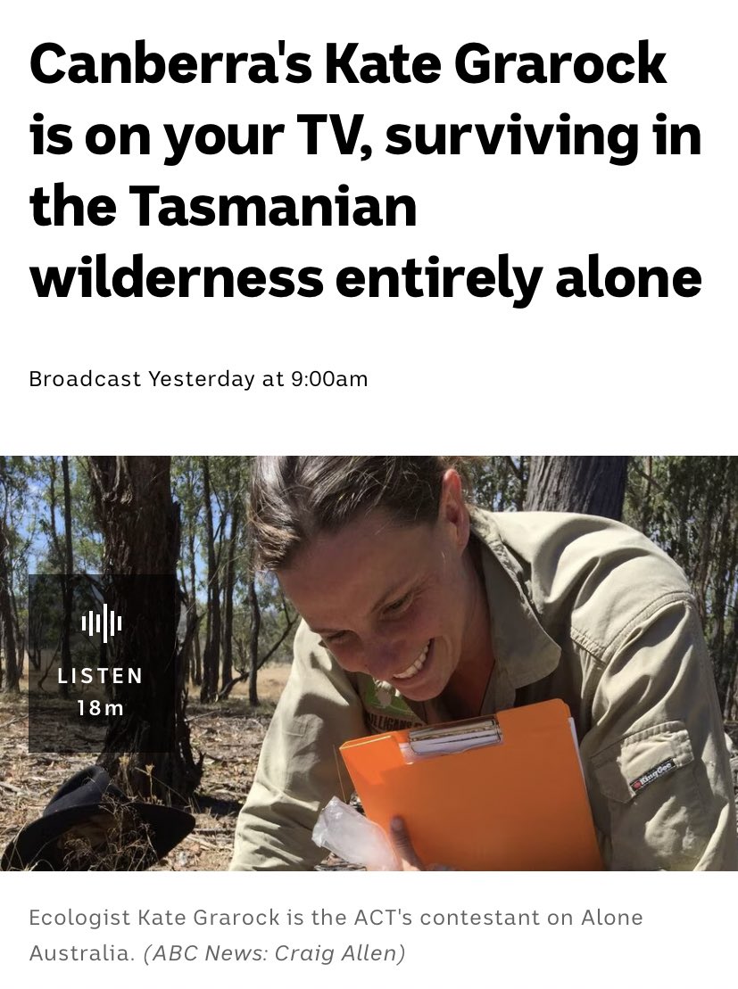 KateGrarock's tweet photo. Had a blast chatting to @abccanberra and @lishfejer about #AloneAustralia listen here and be watching tonight on @SBS https://t.co/CcD4u5WecV https://t.co/FoFasgS2Nn