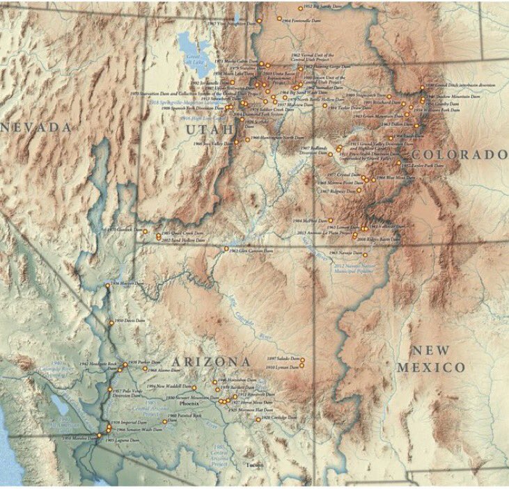 tmccormick's tweet photo. @ChrisRMuscato @solarpunklitmag Thx for informative, interesting thread, images, sources; & congrats on story publication. It's a remarkable river basin, & the two images below are so striking. A huge region draining to a river that's only a trickle, or dry at the outlet—it's like a paradox, or #Borgesian fable https://t.co/yLITRadzRN