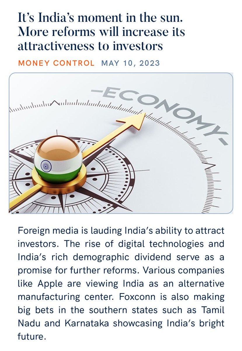 zahidpatka's tweet photo. India Shinning!
The World Preferred Investment Destination !
It’s India’s moment in the sun. Kudos PM @narendramodi Govt Economic Initiatives, #DigitalIndia #EaseOfDoingBusiness
#PLIScheme #MakeInIndia #MakeForWolrd
https://t.co/S6tkQOeZuk
@PMOIndia https://t.co/Z3m2tk0PaO