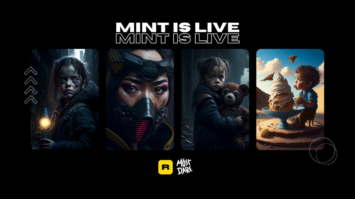 Mostdarenft's tweet photo. MostDare!
• 1/1 AI Generated Images
• Polygon Blockchain
• ERC-721 Token
• Available at Rarible and Opensea
• Utility
.
Show everyone that you are the MostDare ! 
Mint : https://t.co/nO3Vz7mX8m https://t.co/Fsl33AyrcK