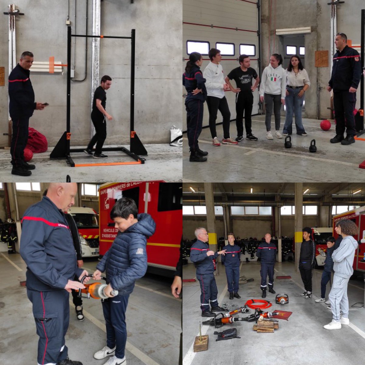 #CDSG visite chez notre unité marraine du @Pompiers03 pour la découverte du centre d’appel, du centre logistique et de l’atelier des véhicules. Puis visite du CSP de Moulins. Riches découvertes et partenariat passionnant. @DSDEN_03 @03_dmd @Edef_Clermont @acclermont