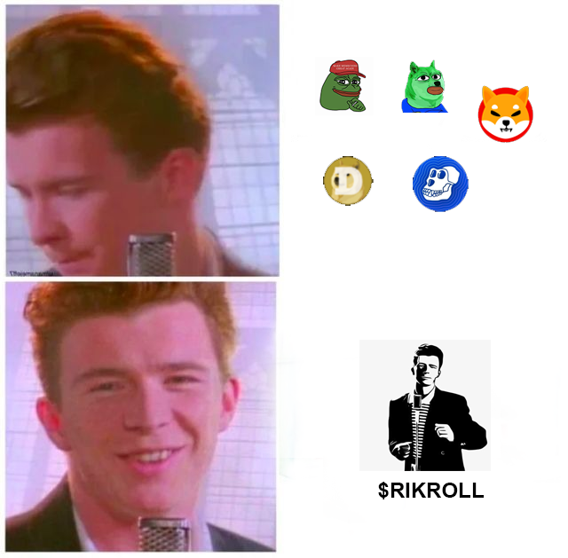 RikrollCoin's tweet photo. Less than 12 hours until the $RIKROLL presale starts!

We're giving away 3 presale whitelist spots. 

To enter:
1-Like &amp; RT
2-Follow @RikrollCoin
3-Drop your ETH address below 🔽

Winners will be announced in 8 hours. ⏰

Presale link: https://t.co/m5IXVYztQG" https://t.co/kTnzPVGa6W