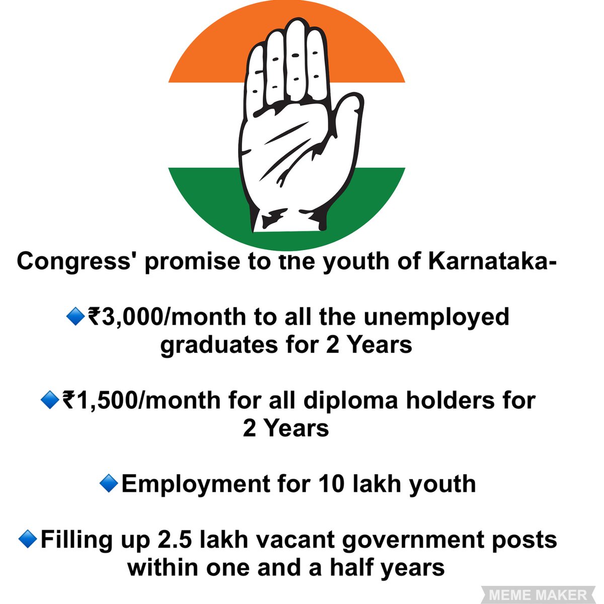 To the youth of Karnataka

#VoteForCongress and get employed. Secure your and Karnataka's future. 

#KarnatakaWantsCongress