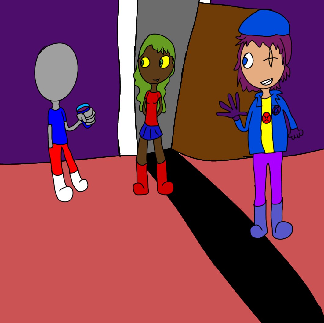 Hall O Weirdos: Party Guest
Characters: Xero (Left), Liza (Center), Derek (Right)