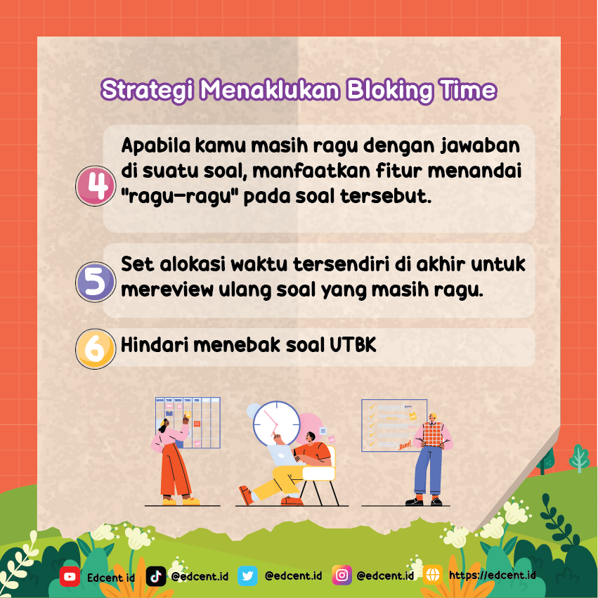 EdcentId's tweet photo. [A TREAD] JANGAN ASAL NEMBAK JAWABAN UTBK - SNBT!!!! PAKAI CARA INI SAJA!

STRATEGI BLOCKING TIME. Pusing mau jawab apa? Jangan asal nembak BAHAYA, ini strategi yang cocok kamu terapkan saat pusing jawab soal UTBK -SNBT.

#SNBT2023 #SBMPTNFESS #studytwt #SNBT #UTBK https://t.co/FKGLwToV3Q
