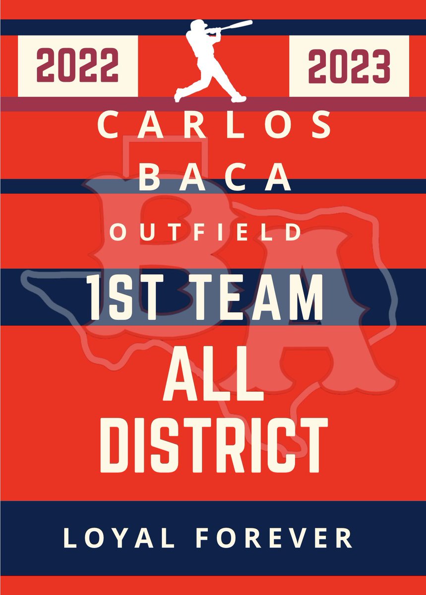 Congratulations to Outfielder Junior Carlos Baca for receiving 1st Team All District Honors.