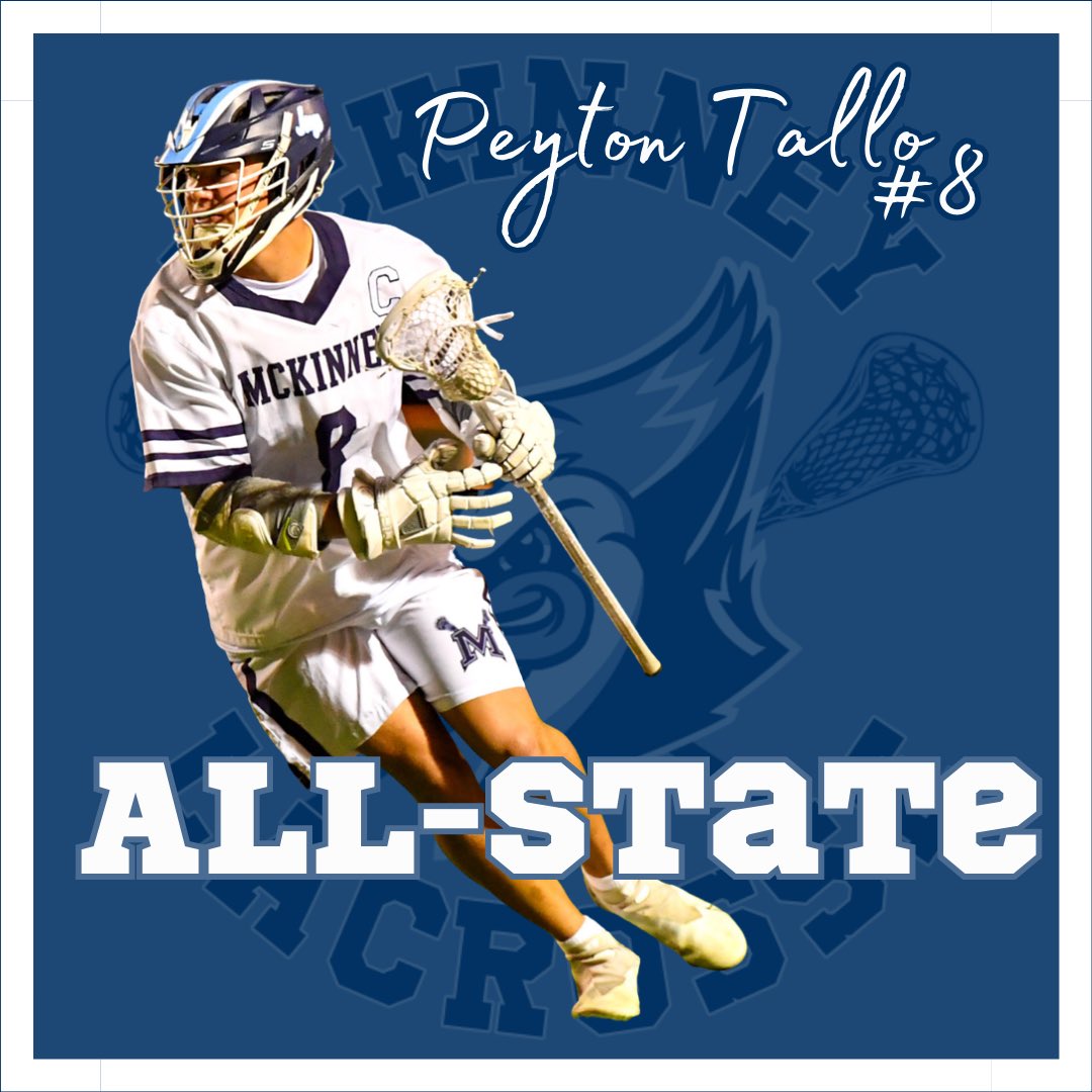 Congratulations to senior captain Peyton Tallo! Way to go! #lax #lacrosse #mckinneybluejays #mckinneylacrosse #allstate