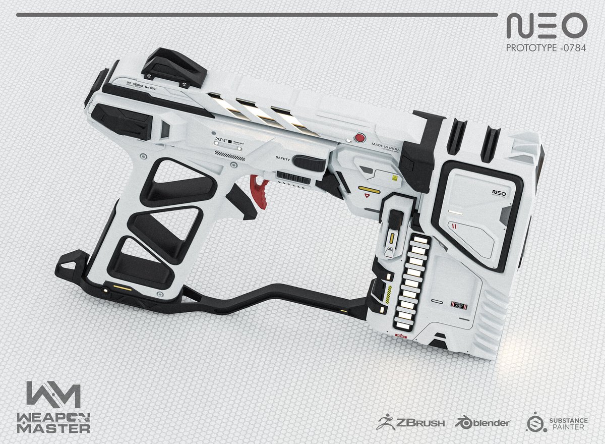 WeaponMaster96's tweet photo. Scifi Gun Modeling in blender. #blender #weaponmaster #roblox #robloxdev #robloxdevs #render #guns https://t.co/cy31k3TkT8
