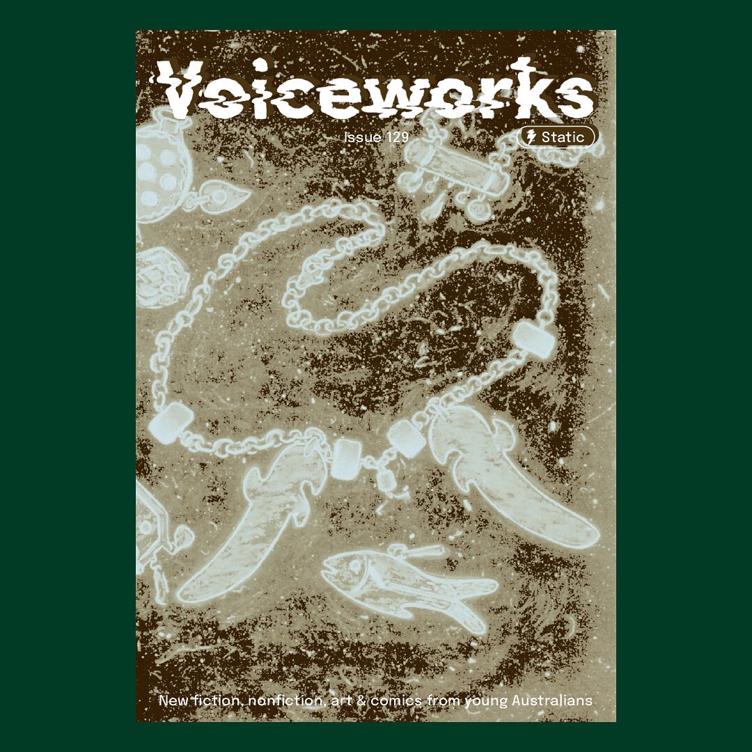 VoiceworksMag's tweet photo. it’s cover reveal time baby… here’s Mika Benesh’s beautiful cover art for Voiceworks Issue 129 ‘Static’!!!

subscribe thru the link in our bio and get Static sent to ur door⚡️ 

contributor reveal and launch info coming soon… 👀 https://t.co/WkOMSHwCER