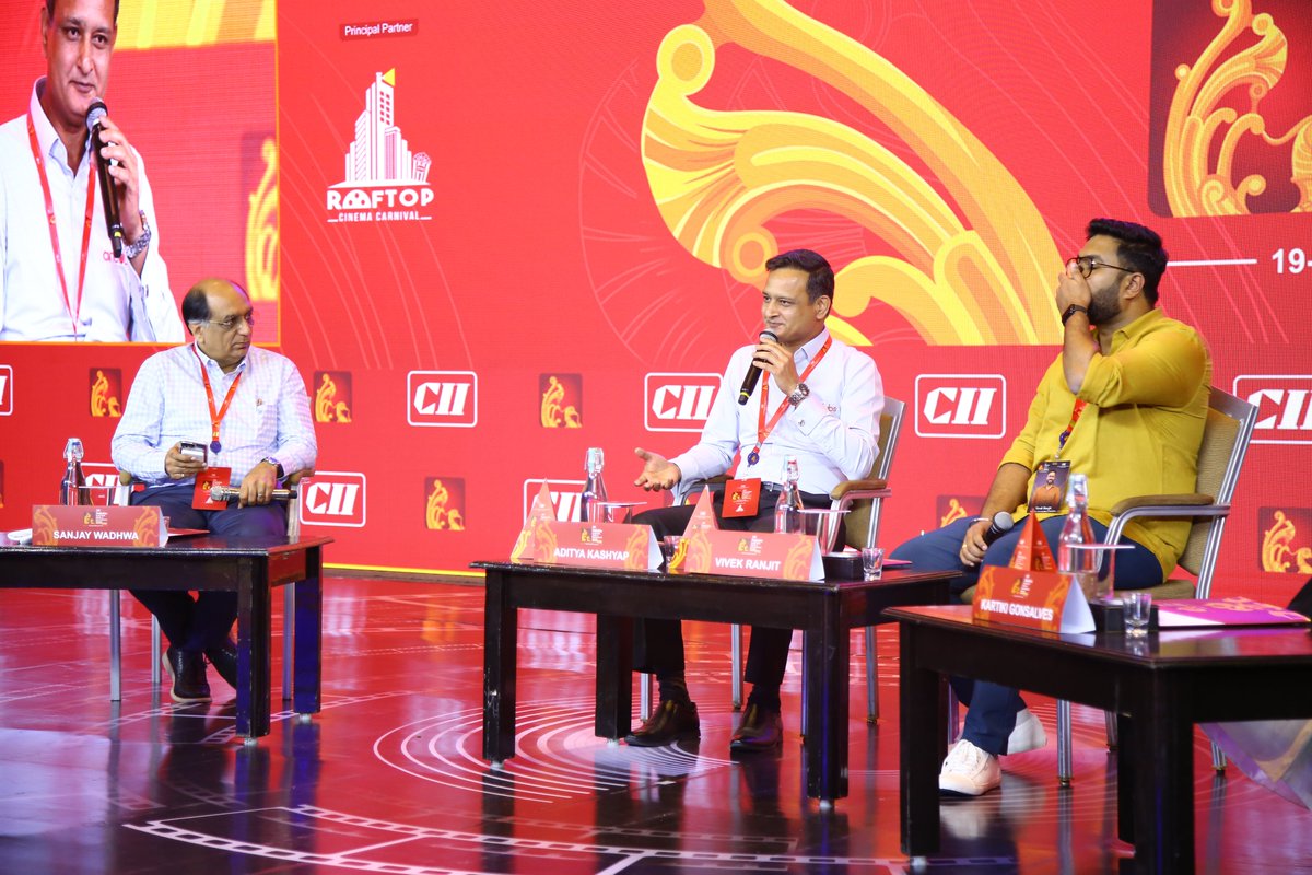 cinedubs_app's tweet photo. Glimpses of panel discussion at CII Dakshin South India Media and Entertainment Summit Chennai, moderated by Mr. Sanjay Wadhwa, along with the Oscar winning filmmaker Ms. Kartiki Gonsalves and subtitle expert Mr Vivek Ranjit.

@EarthSpectrum @vivekranjit @CiiDakshin https://t.co/arWTHZ91jV