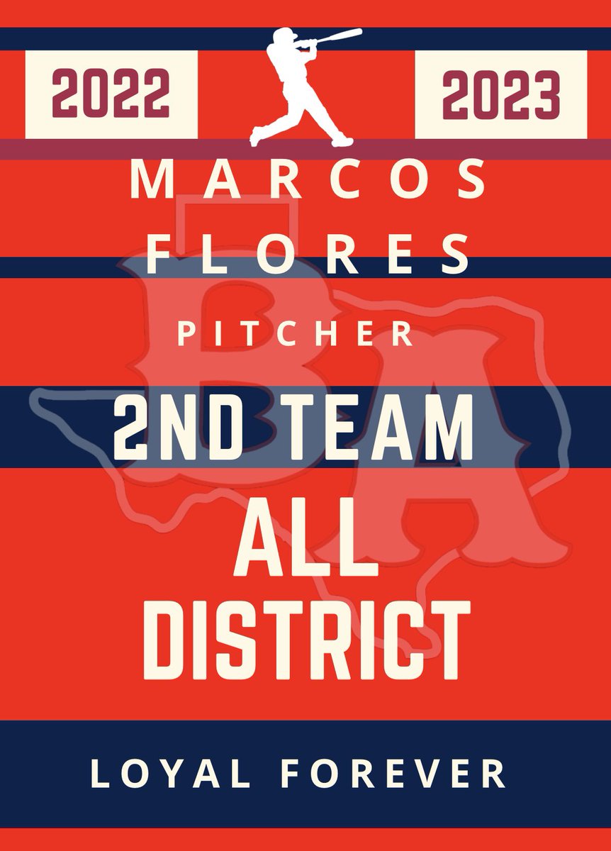 Congratulations to Pitcher Junior Marcos Flores for receiving 2nd Team All District Honors.