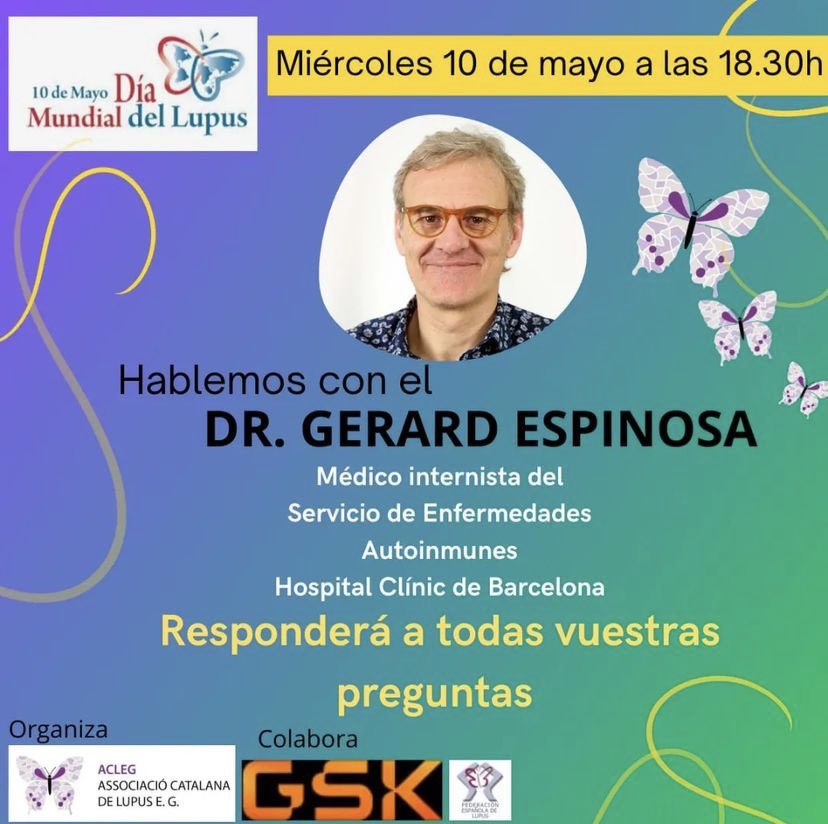 gerardespinosa5's tweet photo. Avui 10 de maig es celebra el #DiaMundialDelLupus Estarem a les xarxes socials a la tarda amb @LupusAcleg responent a totes les preguntes que ens vau enviar fa uns dies
#NoDejesQueElLupusGane https://t.co/DcGAtkVZWw