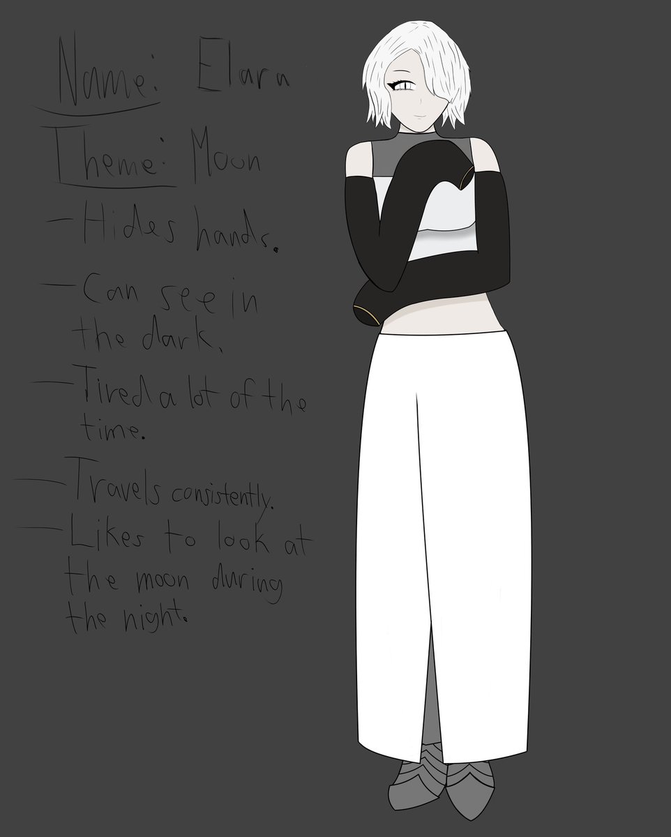 Another OC done! This is the third one now. Her name’s Elara, which I believe is a name from Greek mythology, and the name of one of the moons of Jupiter🌖