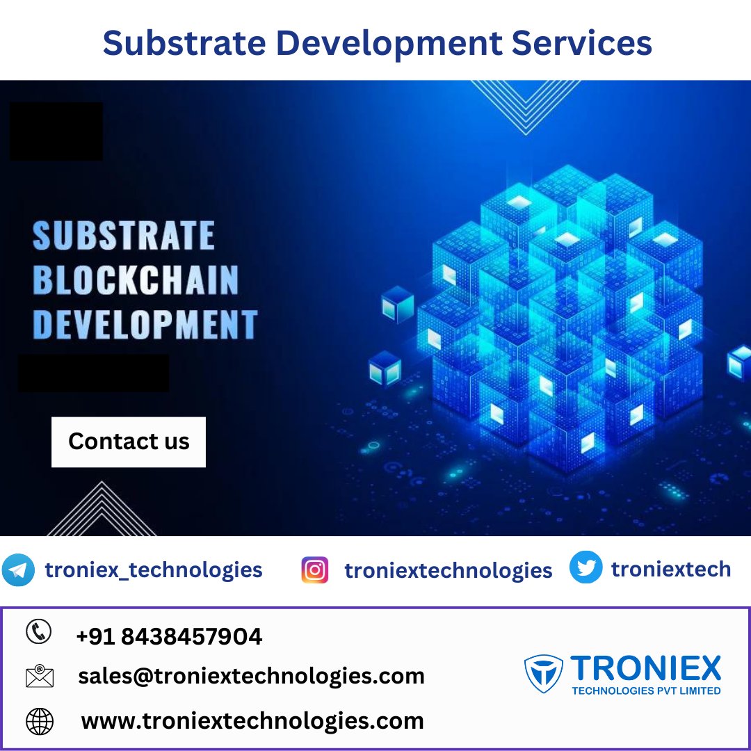 Troniextech's tweet image. #blockchaindevelopmentservices #blockchaindevelopment #blockchaindevelopmentcompany #blockchaindevelopmentagency #blockchaindevelopmentcompany #substrateblockchain