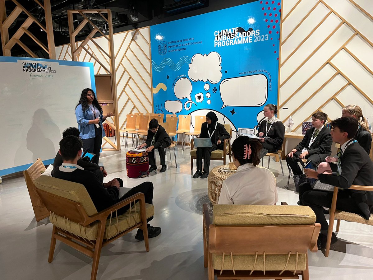 An exciting morning is getting underway for #CAP2023 at <a href="/expocitydubai/">Expo City Dubai</a> with our student representatives ready to discuss issues surround food security and climate change 🌎👏🏼 #COP28 <a href="/HartlandIntl/">Hartland Intl School</a>