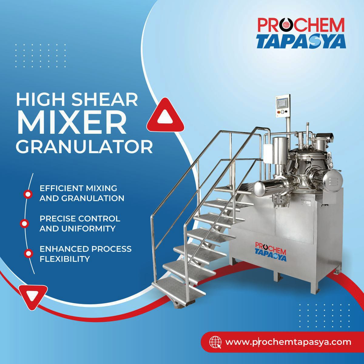 Experience superior mixing and granulation with our High Shear Mixer Granulator. Achieve precise control, uniformity, and enhanced process flexibility. Elevate your production capabilities today!

#HighShearMixer #EfficientMixing #Granulation #ProcessFlexibility #ProchemTapasya