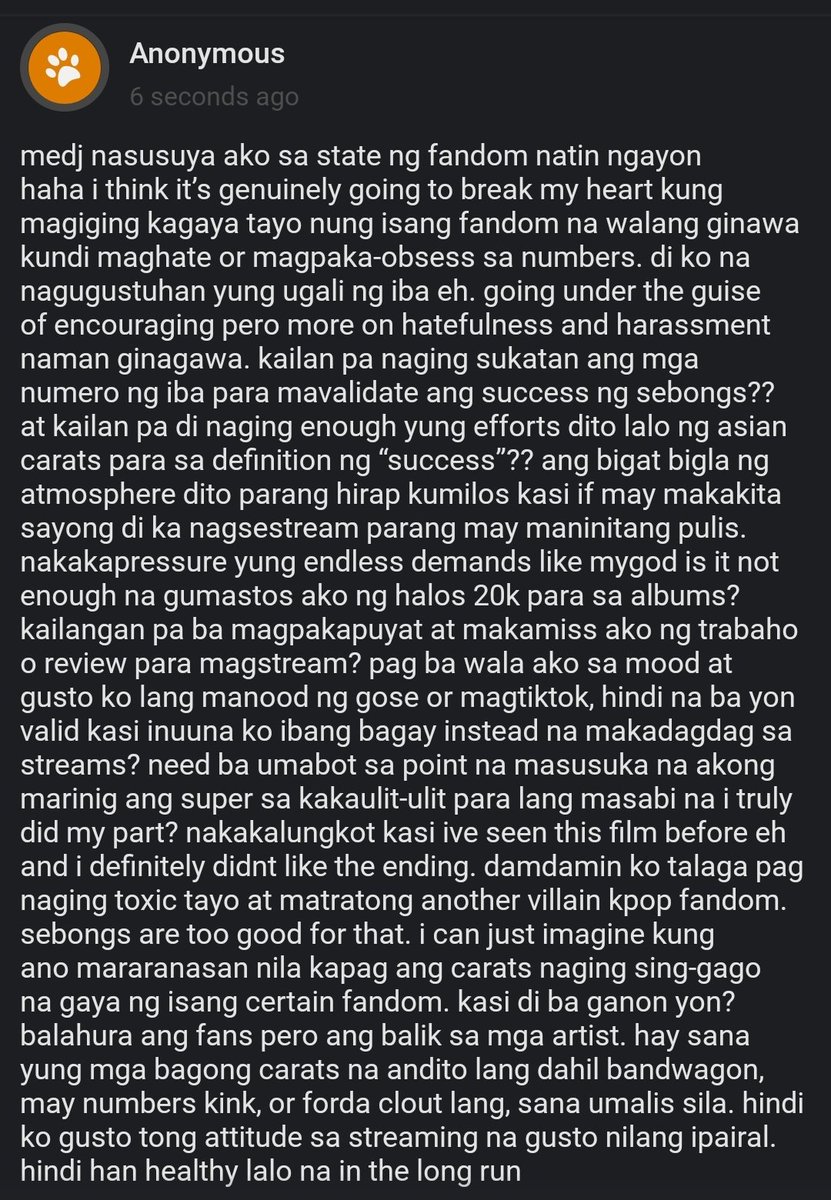 spicydokyeom's tweet photo. Anon, I feel you! And to be honest, anyone who's pressuring Carats to stream and making threads about how we're not giving enough back to Seventeen, I consider as new fans who never experienced how hard we've worked para lang magapang ung views and wins natin. Block these people. https://t.co/iyBYDddFw4