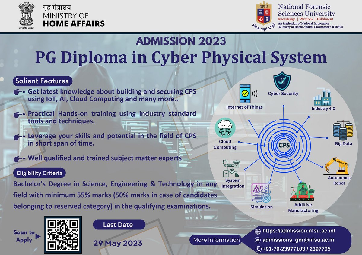 NFSU on Twitter: "Join the P.G. Diploma in Cyber Physical System